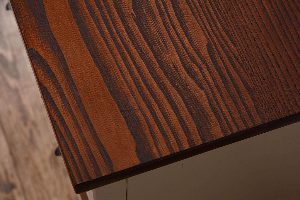 アンティーク家具　ネームプレート取っ手　引き出し8杯付き!サイドテーブル(平机・コンソールテーブル)