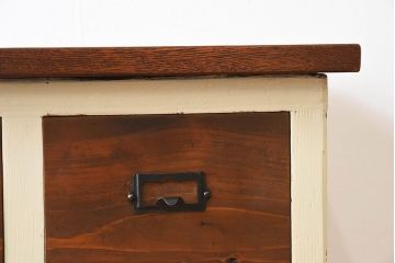 アンティーク家具　ネームプレート取っ手　引き出し8杯付き!サイドテーブル(平机・コンソールテーブル)