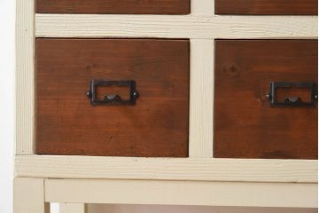 アンティーク家具　ネームプレート取っ手　引き出し8杯付き!サイドテーブル(平机・コンソールテーブル)