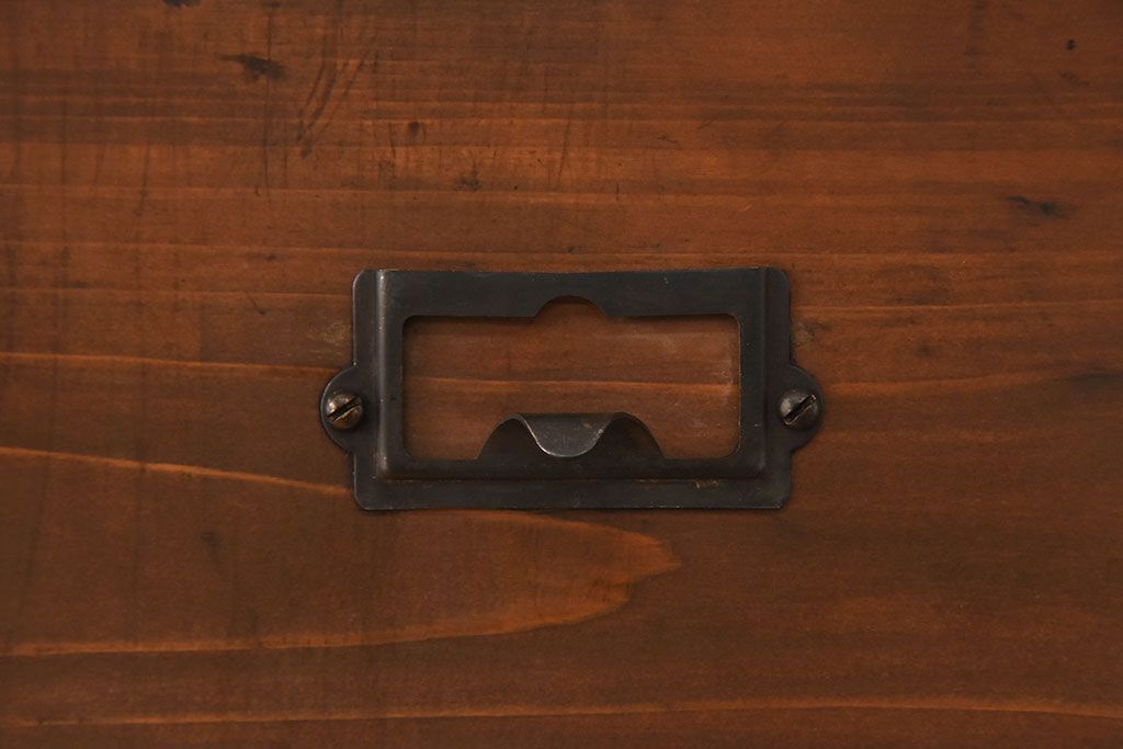 アンティーク家具　ネームプレート取っ手　引き出し8杯付き!サイドテーブル(平机・コンソールテーブル)