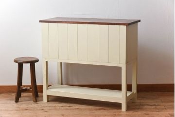 アンティーク家具　ネームプレート取っ手　引き出し8杯付き!サイドテーブル(平机・コンソールテーブル)