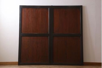 古い木味　和製アンティーク　明治期　帯戸2枚セット(2)