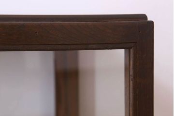 アンティーク家具　脚付き!小ぶりな木製アンティークガラスケース(ショーケース)