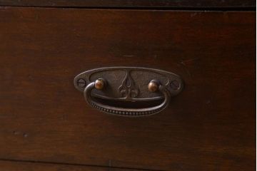 アンティーク家具　大正ロマン　プレスガラス入り!幅狭の和製アンティーク本箱(ブックケース)