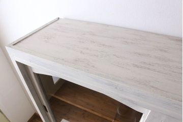 アンティーク家具　キャビネット　アンティーク　大きなペイント重ね収納棚(食器棚)