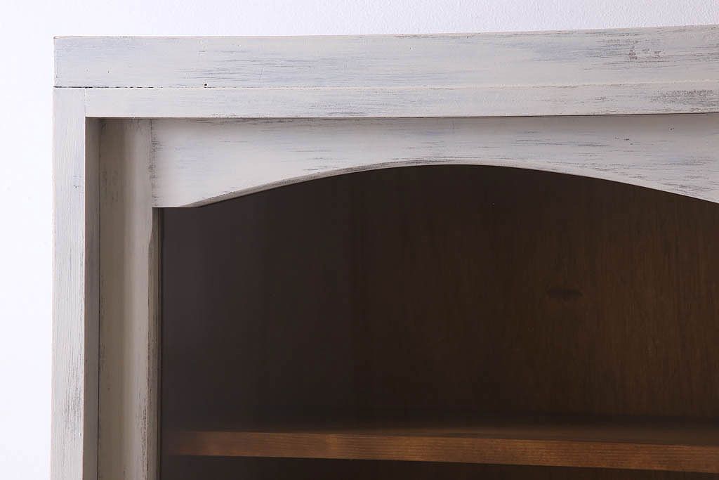 アンティーク家具　キャビネット　アンティーク　大きなペイント重ね収納棚(食器棚)