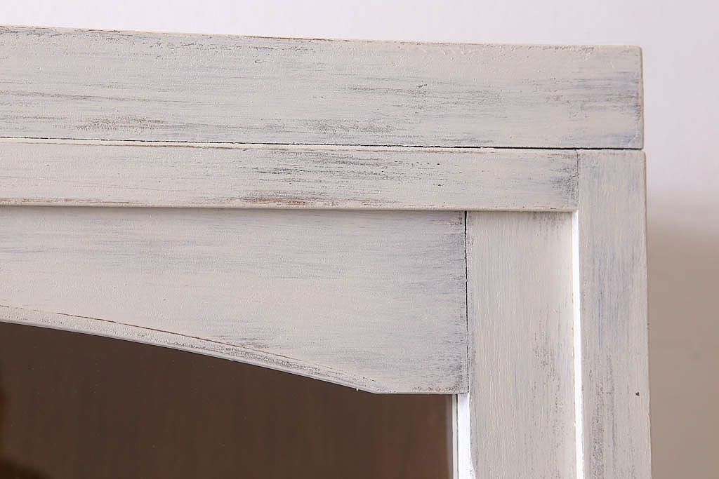 アンティーク家具　キャビネット　アンティーク　大きなペイント重ね収納棚(食器棚)