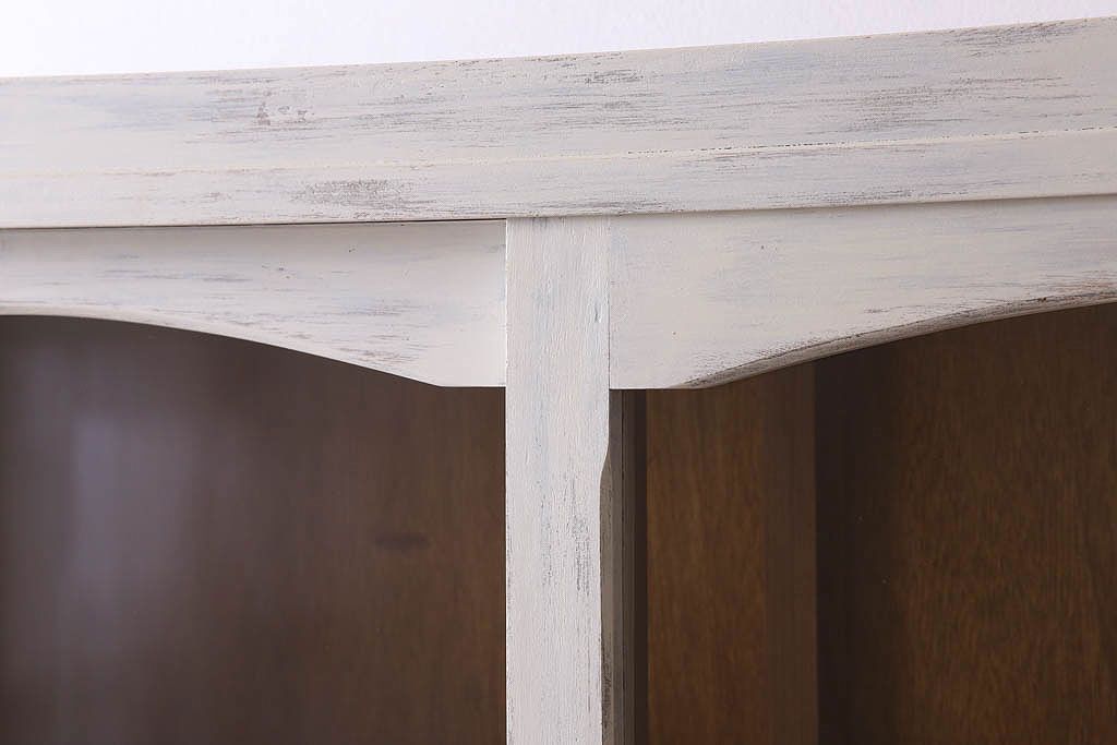 アンティーク家具　キャビネット　アンティーク　大きなペイント重ね収納棚(食器棚)