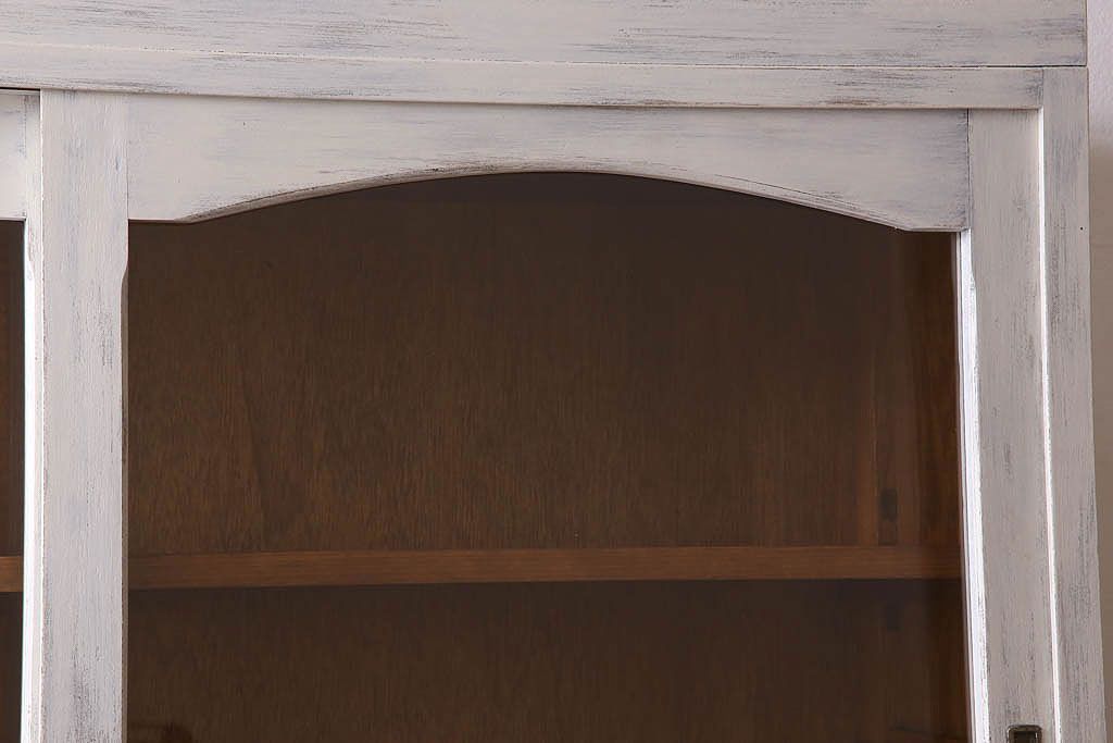 アンティーク家具　キャビネット　アンティーク　大きなペイント重ね収納棚(食器棚)