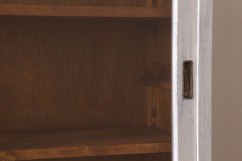 アンティーク家具　キャビネット　アンティーク　大きなペイント重ね収納棚(食器棚)