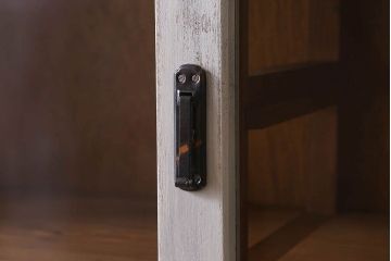 アンティーク家具　キャビネット　アンティーク　大きなペイント重ね収納棚(食器棚)