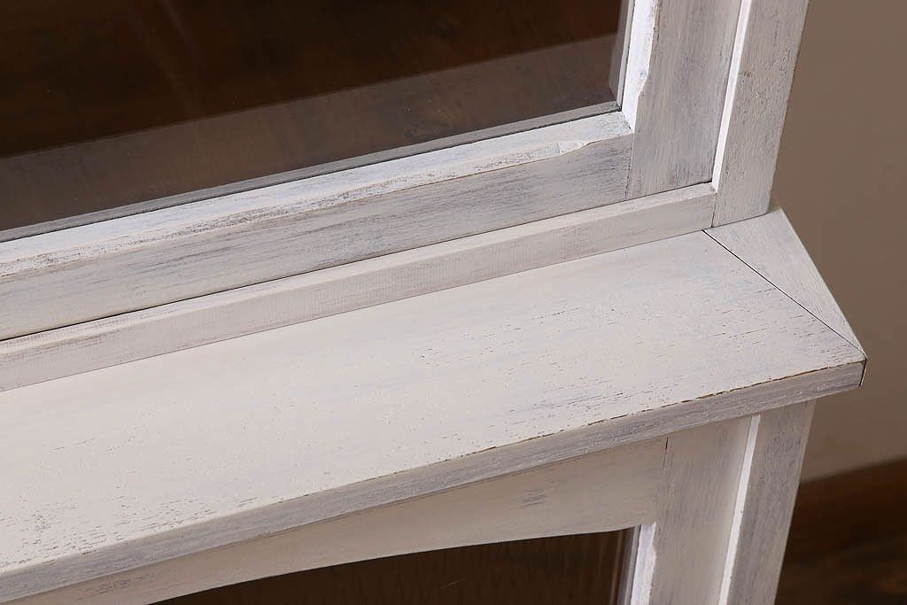 アンティーク家具　キャビネット　アンティーク　大きなペイント重ね収納棚(食器棚)