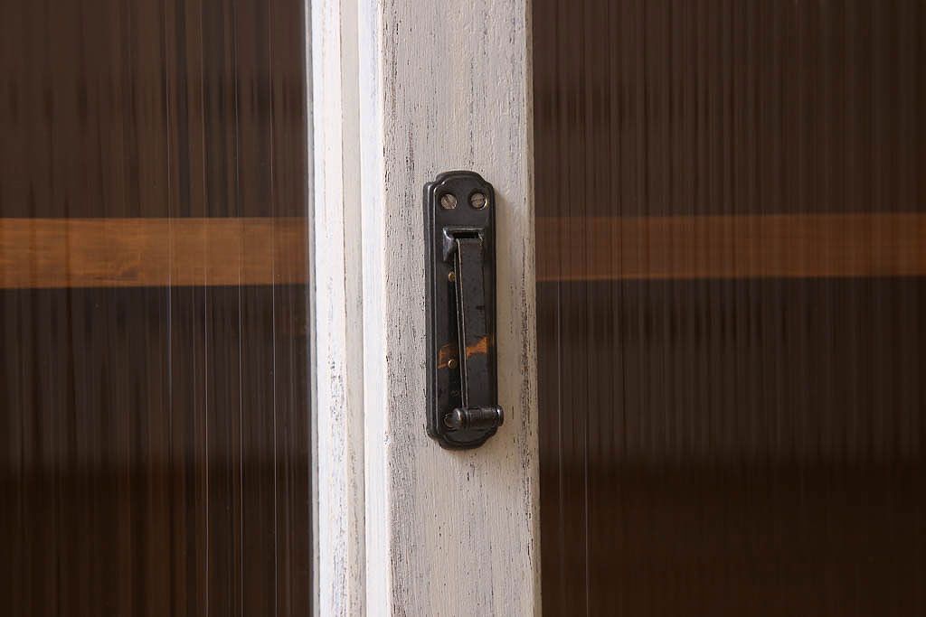 アンティーク家具　キャビネット　アンティーク　大きなペイント重ね収納棚(食器棚)