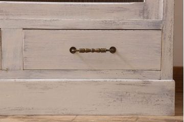 アンティーク家具　キャビネット　アンティーク　大きなペイント重ね収納棚(食器棚)