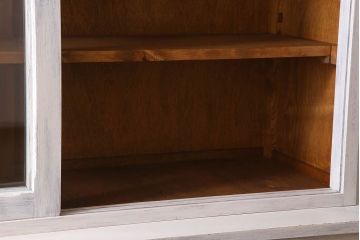 アンティーク家具　キャビネット　アンティーク　大きなペイント重ね収納棚(食器棚)