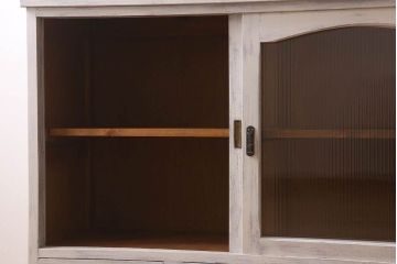 アンティーク家具　キャビネット　アンティーク　大きなペイント重ね収納棚(食器棚)