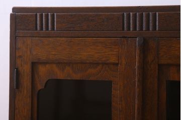 レトロ家具　昭和レトロ　古い木製のアンティーク本箱(ブックケース)(2)