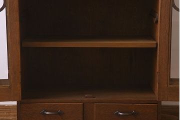 レトロ家具　昭和レトロ　古い木製のアンティーク本箱(ブックケース)(2)