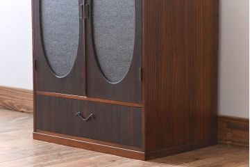 レトロ家具　昭和レトロ　上品で小ぶりな丸窓本箱(ブックケース)