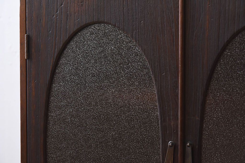 レトロ家具　昭和レトロ　上品で小ぶりな丸窓本箱(ブックケース)