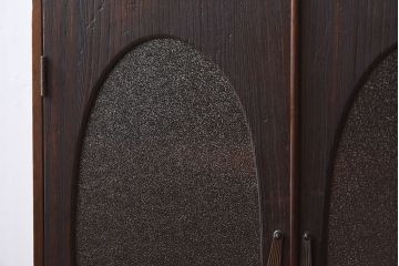 レトロ家具　昭和レトロ　上品で小ぶりな丸窓本箱(ブックケース)