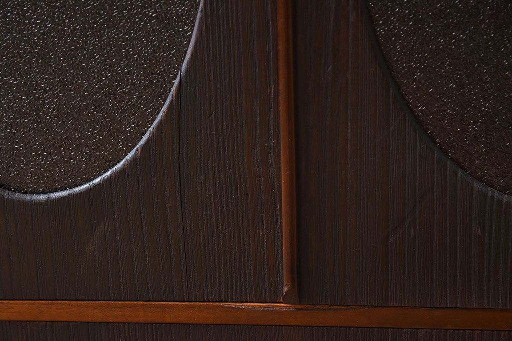 レトロ家具　昭和レトロ　上品で小ぶりな丸窓本箱(ブックケース)