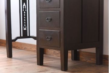 アンティーク家具　透かし彫り　大正ロマン　和製アンティークの薄型片袖机