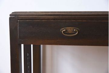 アンティーク家具　透かし彫り　大正ロマン　和製アンティークの薄型片袖机