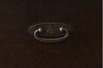 アンティーク家具　透かし彫り　大正ロマン　和製アンティークの薄型片袖机