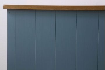 ペイント家具　チェッカーガラス引き戸のサイドボード(カウンター)