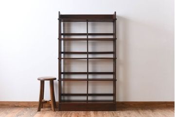 アンティーク家具　古い木製　和製アンティーク　変わり型の本棚