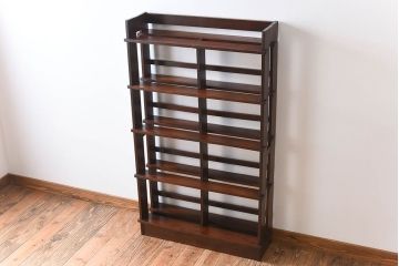 アンティーク家具　古い木製　和製アンティーク　変わり型の本棚