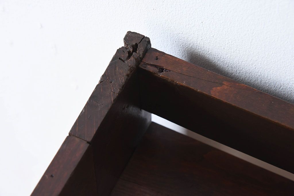 アンティーク家具　古い木製　和製アンティーク　変わり型の本棚