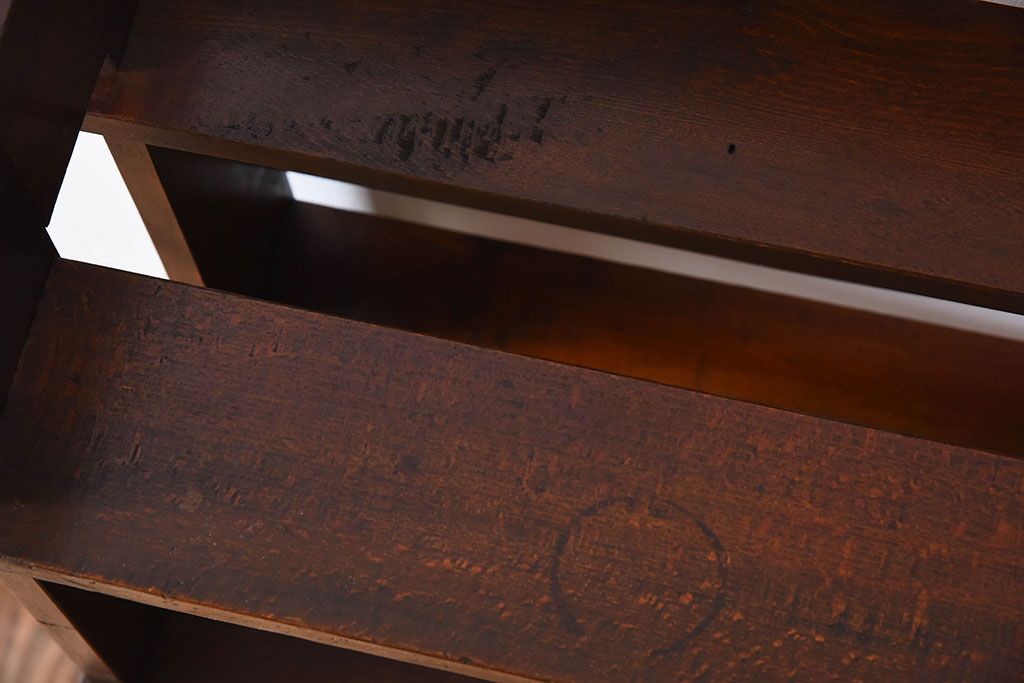 アンティーク家具　古い木製　和製アンティーク　変わり型の本棚