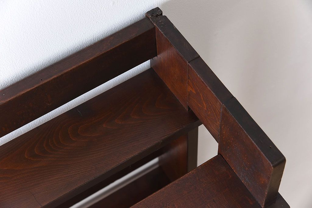 アンティーク家具　古い木製　和製アンティーク　変わり型の本棚