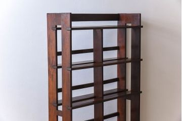 アンティーク家具　古い木製　和製アンティーク　変わり型の本棚