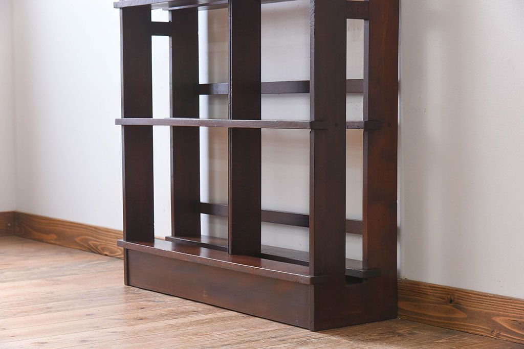 アンティーク家具　古い木製　和製アンティーク　変わり型の本棚