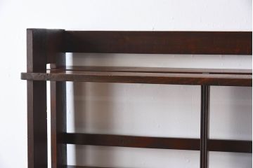 アンティーク家具　古い木製　和製アンティーク　変わり型の本棚