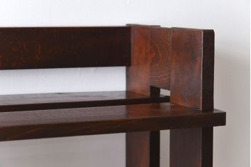 アンティーク家具　古い木製　和製アンティーク　変わり型の本棚