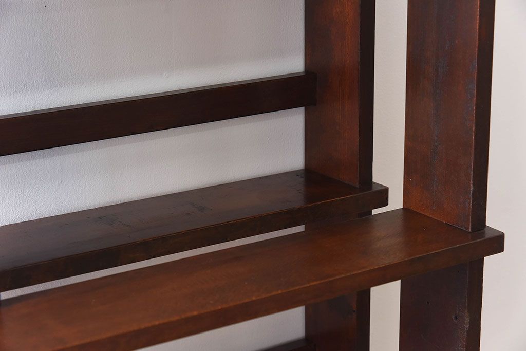 アンティーク家具　古い木製　和製アンティーク　変わり型の本棚