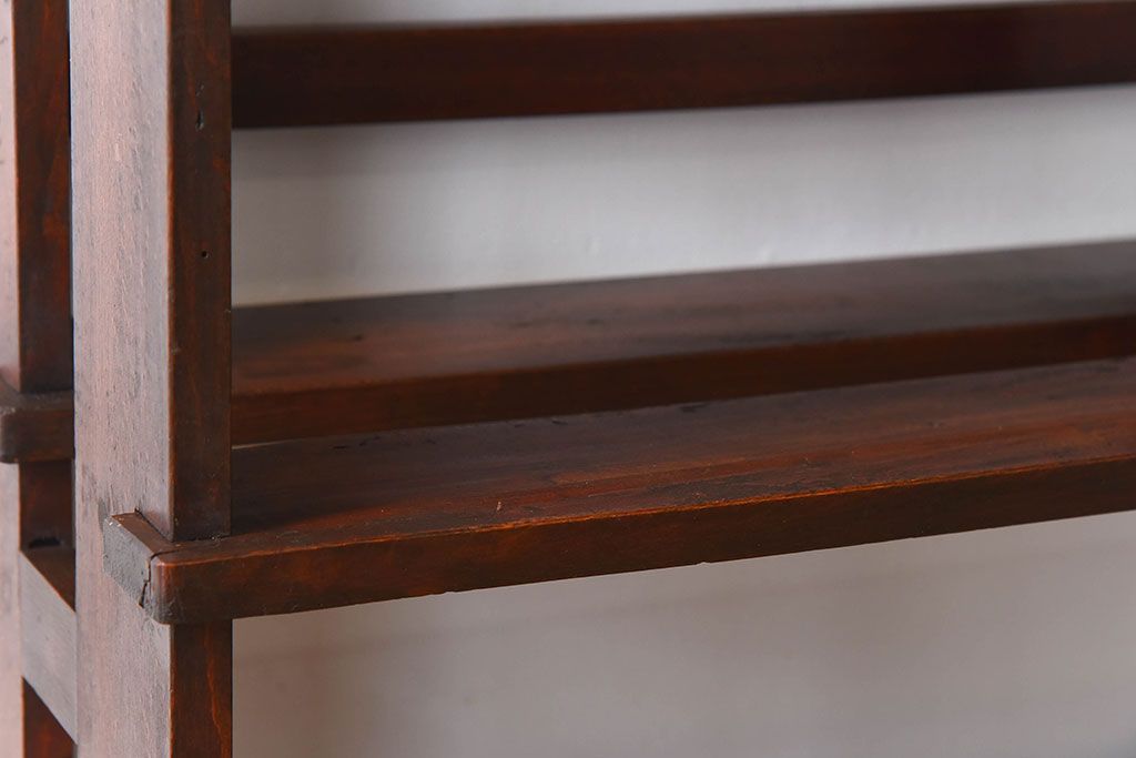 アンティーク家具　古い木製　和製アンティーク　変わり型の本棚