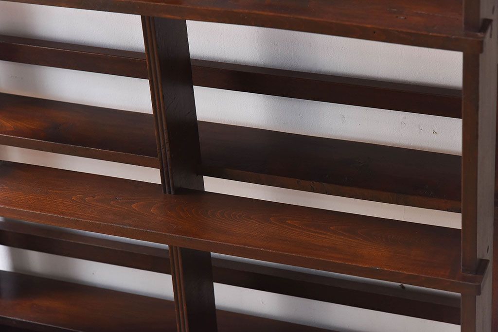 アンティーク家具　古い木製　和製アンティーク　変わり型の本棚