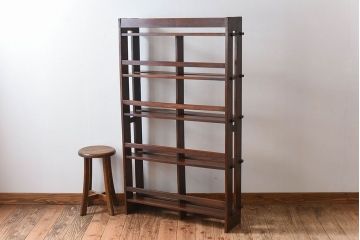 アンティーク家具　古い木製　和製アンティーク　変わり型の本棚