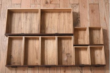 アンティーク家具　高級品　玉杢　三方欅材　かくし付き!重ね帳場箪笥