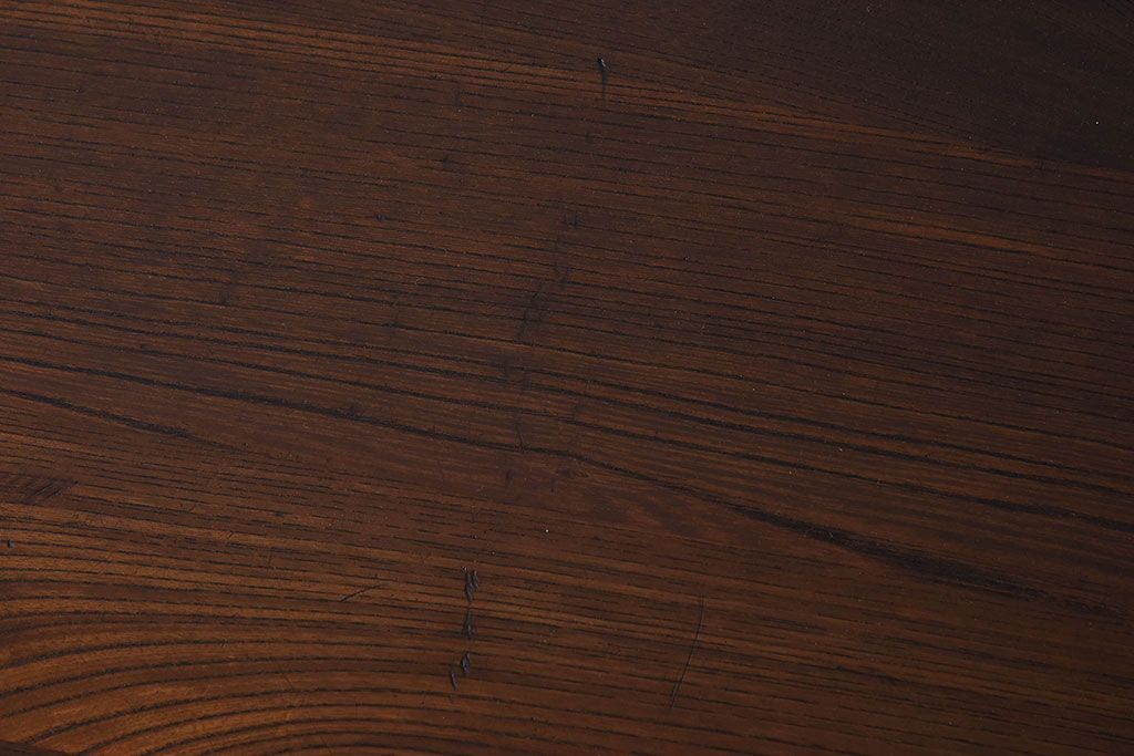 アンティーク家具　高級品　玉杢　三方欅材　かくし付き!重ね帳場箪笥