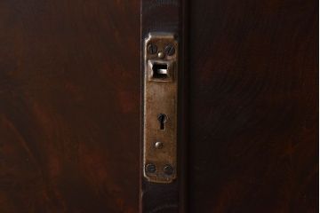 アンティーク家具　高級品　玉杢　三方欅材　かくし付き!重ね帳場箪笥