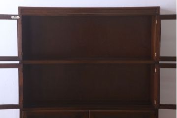 アンティーク家具　イギリスアンティーク　マホガニー材製　モダンなスタッキングブックケース(2)