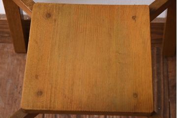 アンティーク雑貨　和製アンティーク　古いナラ材のレトロな花台(2)