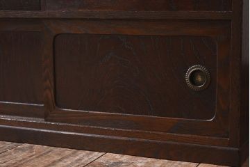アンティーク家具　高級品　大正昭和期　総桑材　指物　こぎん刺し鏡カバー付き　アンティークの小ぶりな鏡台