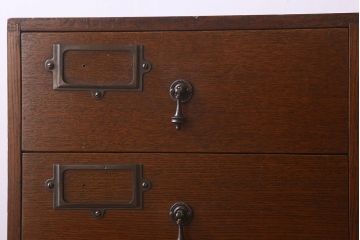 アンティーク家具　ネームプレート付き!　イギリスアンティーク　古い木製の脚付きドロワー(引き出し)(2)